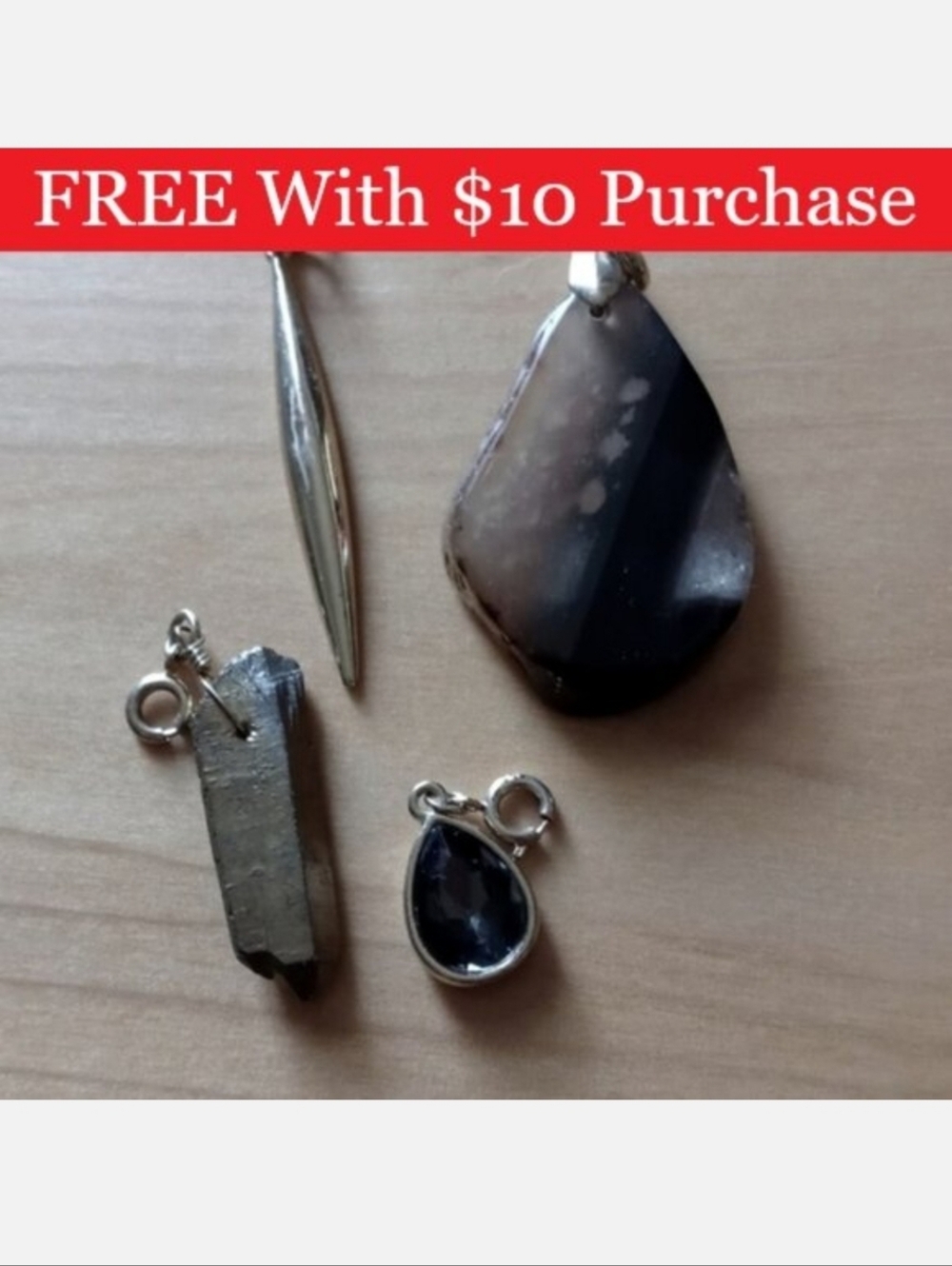 4 Purse Zipper Pulls Charms Natural Tumbled Stone Rhinestone Agate RED BANNER